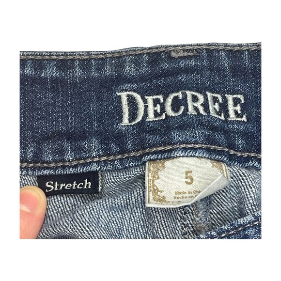 Decree Bootcut Jeans Women's 5 Blue Denim Stretch Low-Rise 5-Pocket Zip Fly - Picture 3 of 8